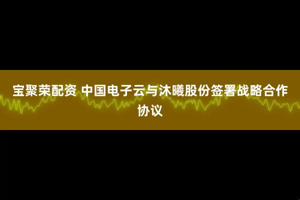 宝聚荣配资 中国电子云与沐曦股份签署战略合作协议